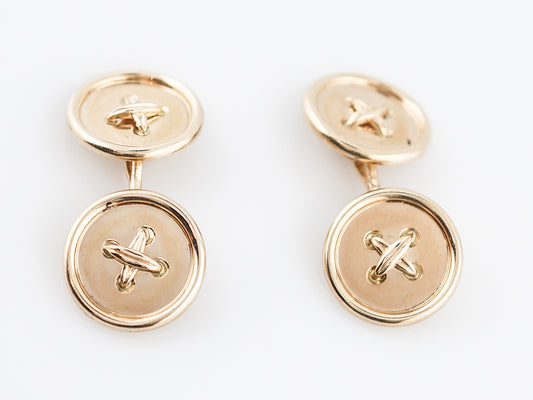 Modern Cufflinks in 14k Yellow Gold