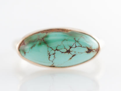 East/West Cabochon Turquoise Cocktail Ring 14k