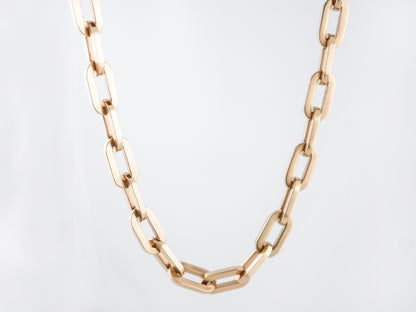 Modern Heavy Long 33" Chain Necklace in 14k Yellow Gold