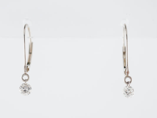 Earrings Modern .40 Round Brilliant Cut Diamonds in 14k White Gold