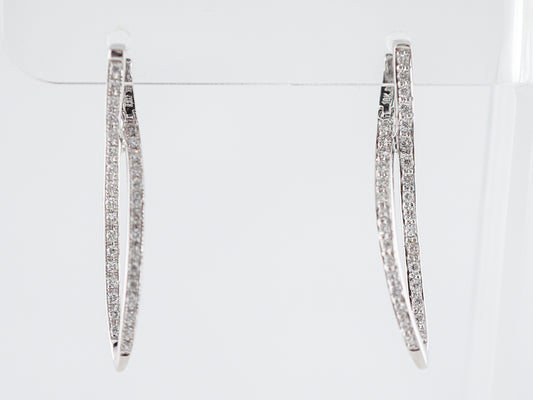 Earrings Modern .62 Round Brilliant Cut 18k White Gold