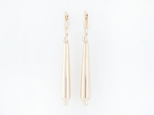 Modern Dangle Drop Earrings in 14k Yellow Gold