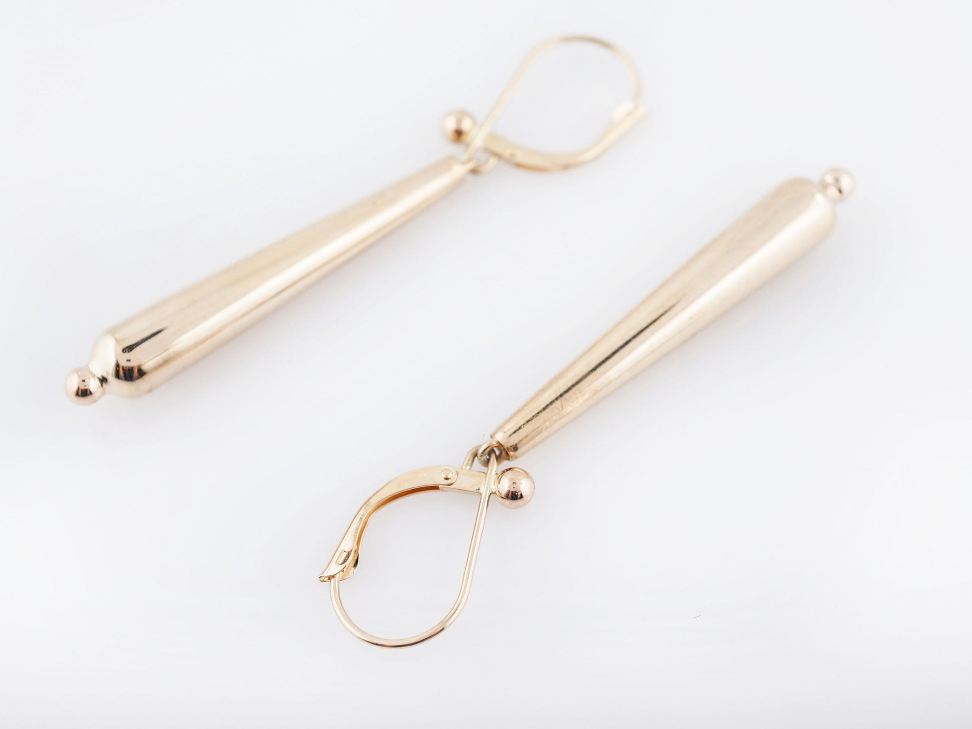 Modern Dangle Drop Earrings in 14k Yellow Gold