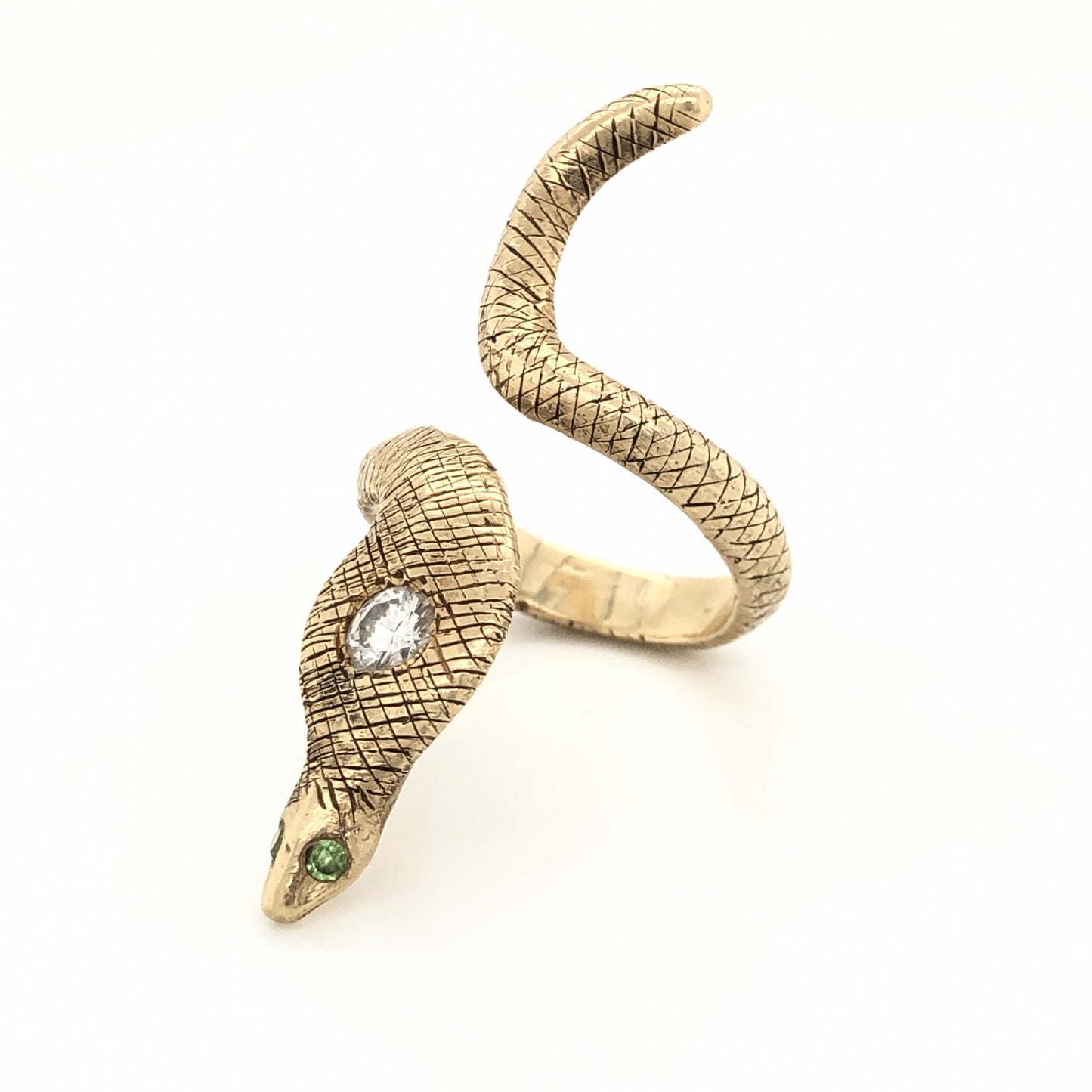 Dean Cobra Snake Ring w/ Diamond in 14k Yellow Gold