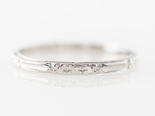 Vintage Style Orange Blossom Wedding Band in Platinum