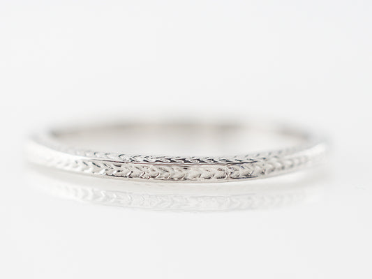 Deco Style Chevron Wedding Band in Platinum