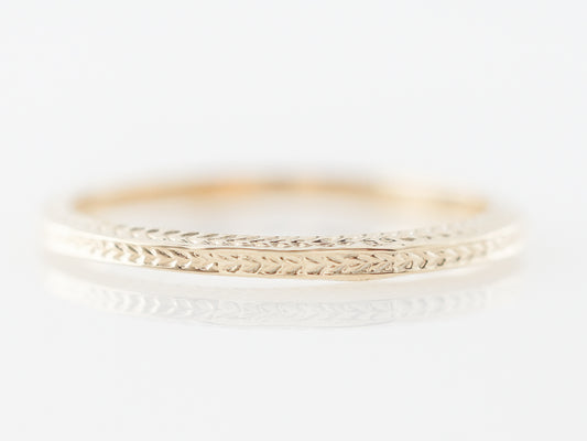 Yellow Gold Wedding Band w/ Chevron Pattern