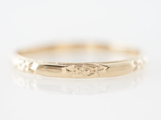 Yellow Gold Orange Blossom Wedding Band in 14k