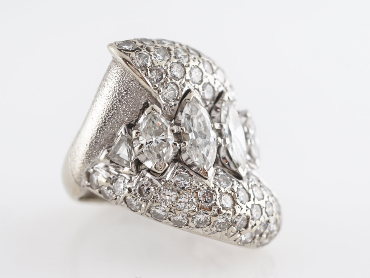 Modern Diamond Cluster Cocktail Ring in Platinum