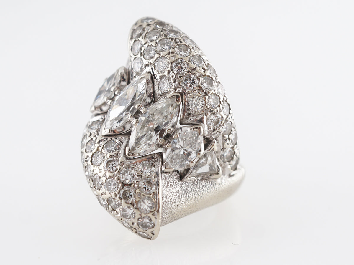 Modern Diamond Cluster Cocktail Ring in Platinum