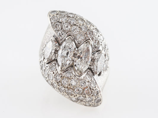 Modern Diamond Cluster Cocktail Ring in Platinum