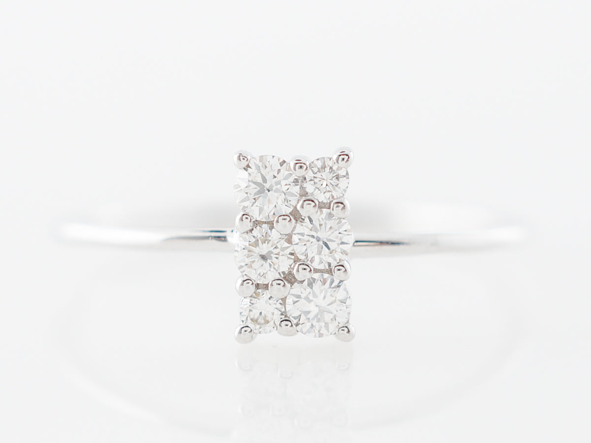 Petit Diamond Cluster Ring in 18k White Gold