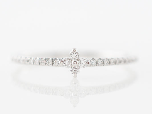 Delicate Diamond Right Hand Ring in White Gold