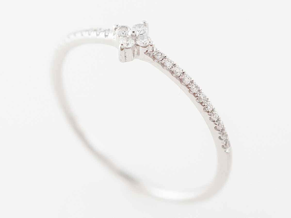 Delicate Diamond Right Hand Ring in White Gold
