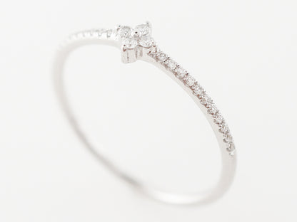 Delicate Diamond Right Hand Ring in White Gold