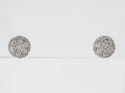 Simple Diamond Cluster Earrings in 14k White Gold