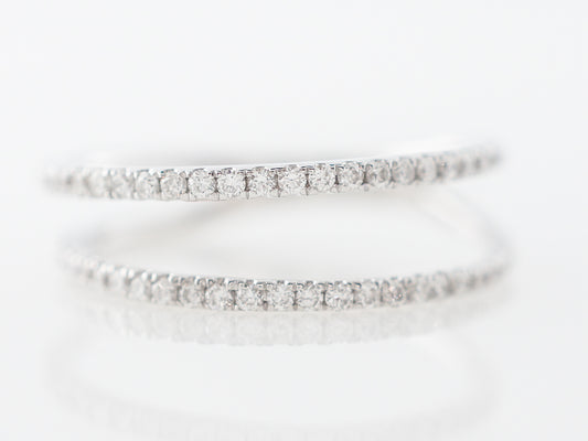 Wedding Band Ring Guards w/ Diamonds in White Gold