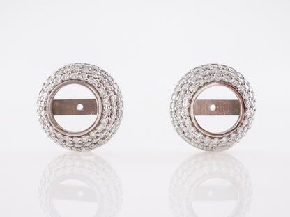 Earring Modern 1.56 Round Brilliant Cut Diamonds in 14k White Gold