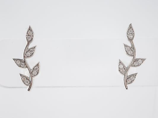 Earrings Modern .20 Round Brilliant Cut Diamonds in 14k White Gold