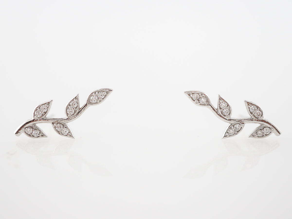 Earrings Modern .20 Round Brilliant Cut Diamonds in 14k White Gold