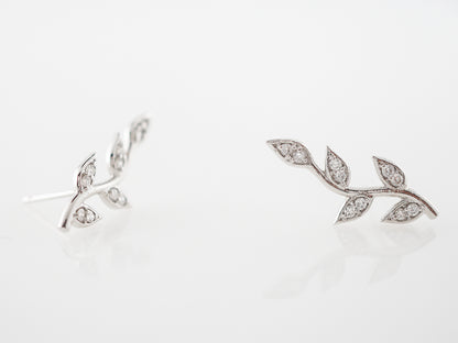 Earrings Modern .20 Round Brilliant Cut Diamonds in 14k White Gold