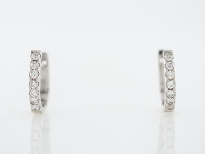 Earrings Modern .35 Round Brilliant Cut Diamonds in 14k White Gold