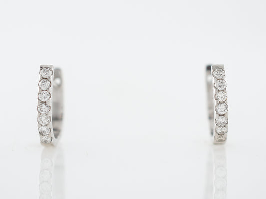 Earrings Modern .35 Round Brilliant Cut Diamonds in 14k White Gold