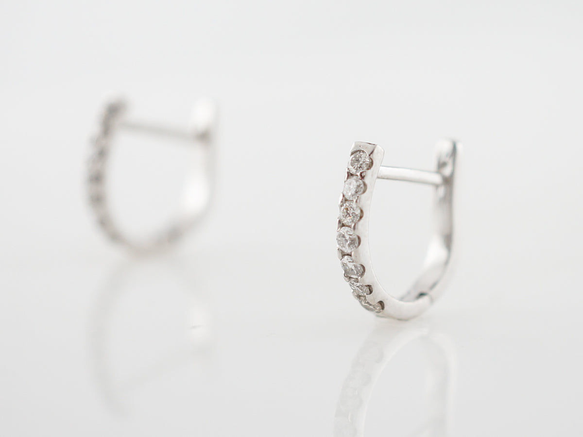 Earrings Modern .35 Round Brilliant Cut Diamonds in 14k White Gold