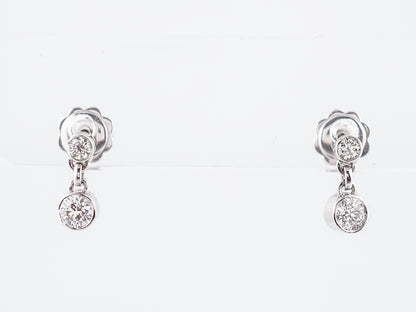 Dangle Earrings Modern .50 Round Brilliant Cut Diamonds in 14k White Gold