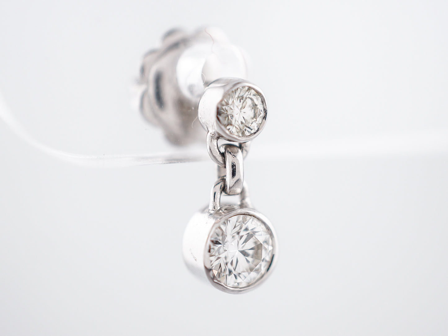 Dangle Earrings Modern .50 Round Brilliant Cut Diamonds in 14k White Gold