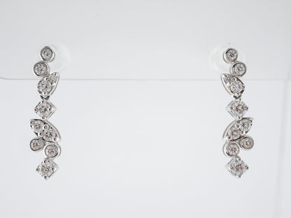 Earrings Modern .60 Round Brilliant Cut Diamonds in 14k White Gold