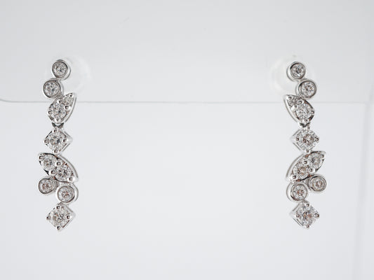 Earrings Modern .60 Round Brilliant Cut Diamonds in 14k White Gold