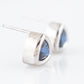 Modern Earrings 1.98 Trilliant Cut Sapphire in 14k White Gold