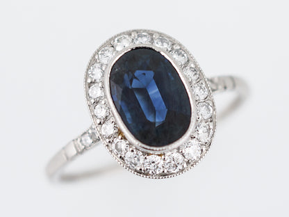 Modern Engagement Ring 1.66 Oval Cut Sapphire in Platinum