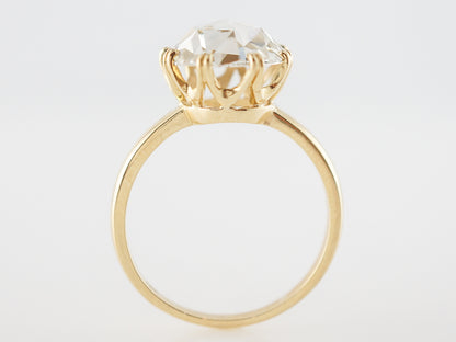 Engagement Ring Modern GIA 2.53 Rose Cut Diamond in 18k Yellow Gold