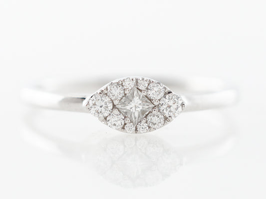 Dainty Diamond Cluster Ring in 18k White Gold
