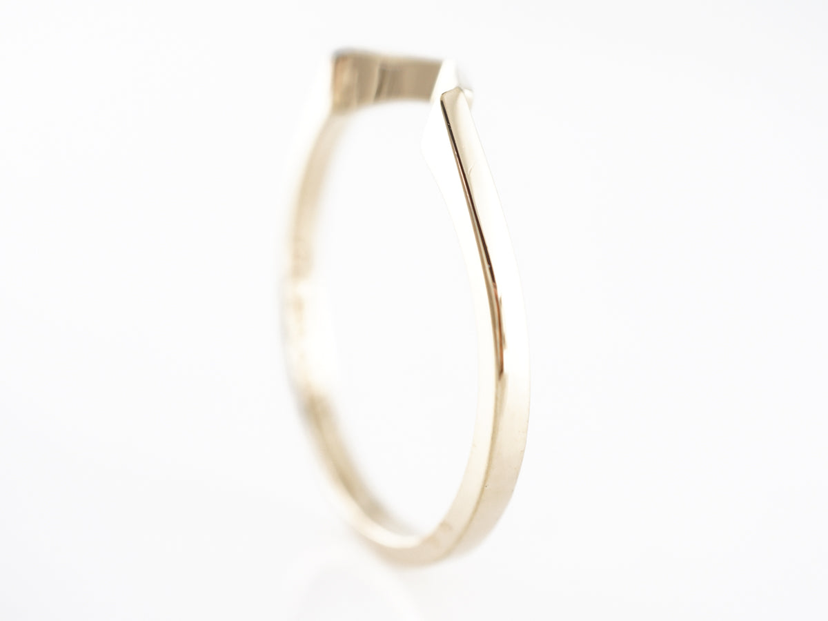 Geometric Curved Wedding Band in 14k Yellow Gold