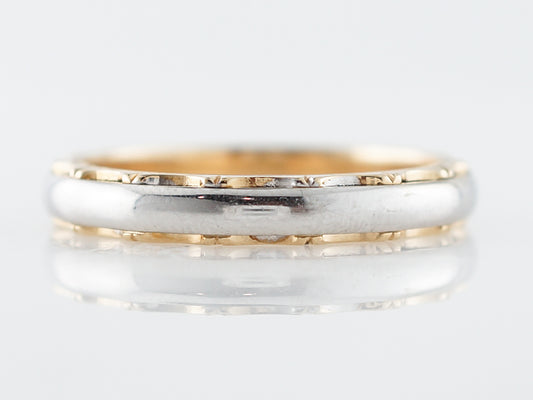 Men's Wedding Band Modern in 14k Yellow & White Gold