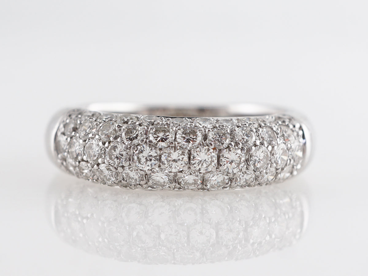 Pave Diamond Cocktail Ring in 18k White Gold