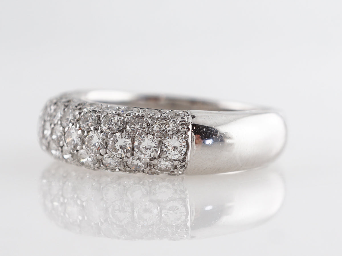 Pave Diamond Cocktail Ring in 18k White Gold