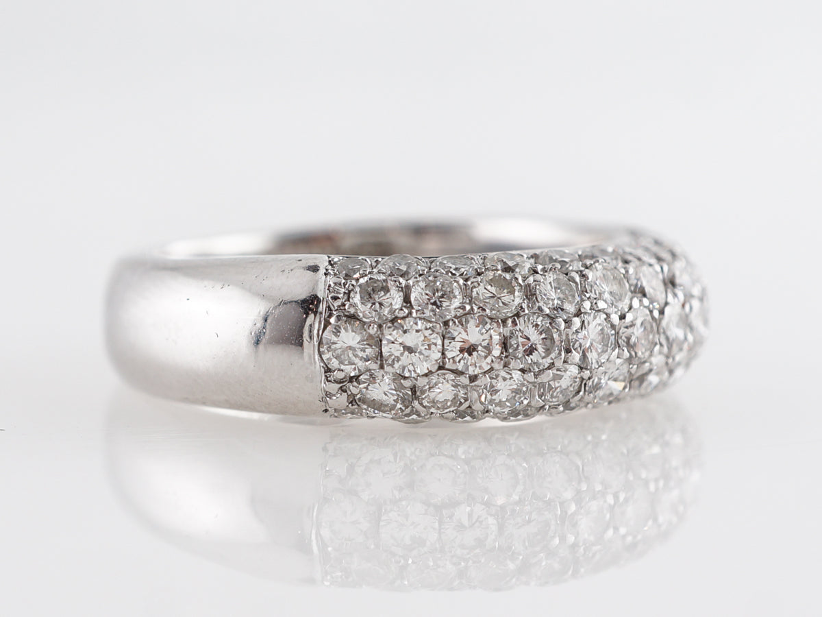 Pave Diamond Cocktail Ring in 18k White Gold