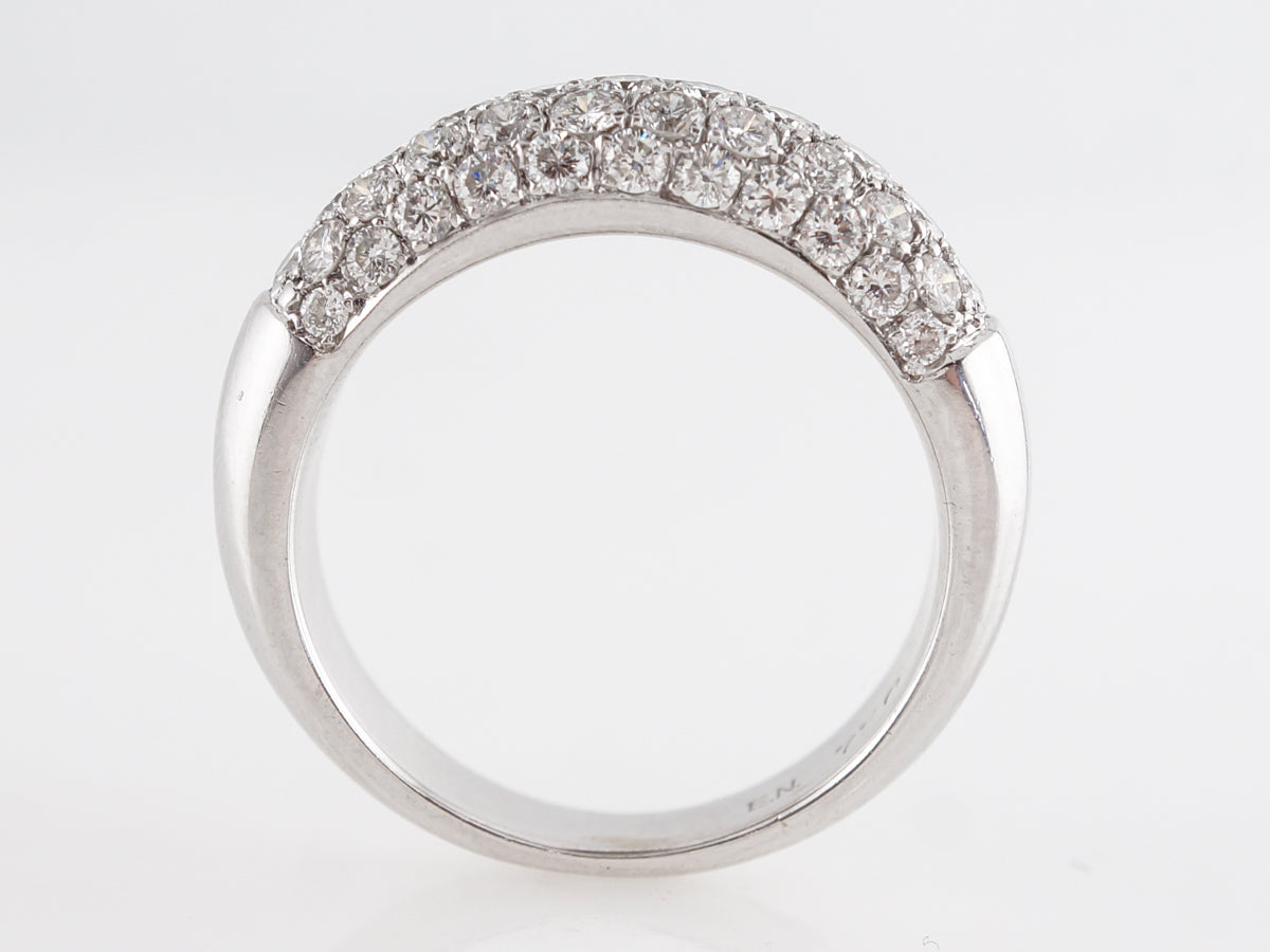 Pave Diamond Cocktail Ring in 18k White Gold