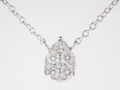 Pave Diamond Necklace in 18k White Gold