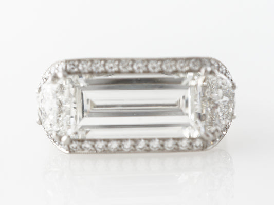 3 Carat Emerald Cut Diamond Engagement Ring in Platinum