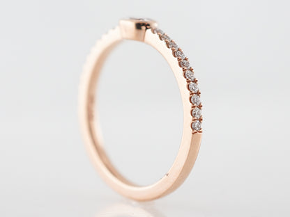 Engagement Ring Modern .15 Oval Cut Diamond 14k Rose Gold