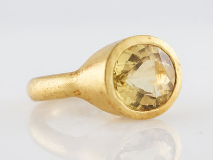 Oval Cut Citrine Cocktail Ring 7 Carats in 22k Yellow Gold