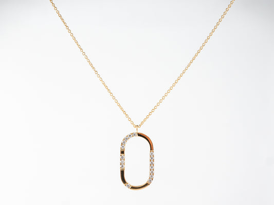 Circular Diamond Pendant in 18k Yellow Gold