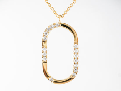 Circular Diamond Pendant in 18k Yellow Gold