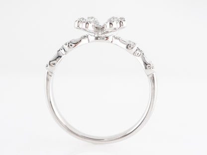 Modern Flower Ring w/ Diamonds in 18k White Gold