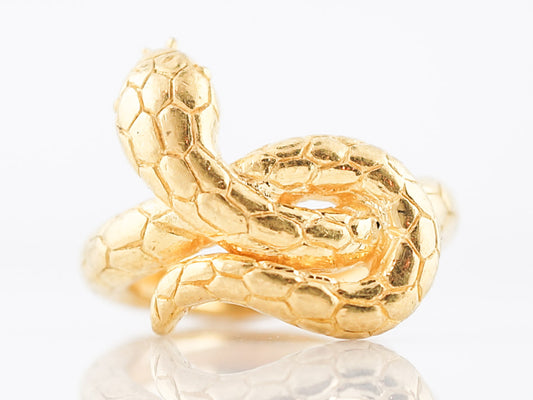 Modern Snake Ring in 24k Yellow Gold